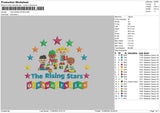 The Rising Text Embroidery File 6 sizes