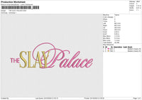 HE SLAY PALACE Embroidery File 4 size