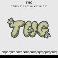 THG Embroidery File 6 size