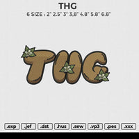 THG Embroidery File 6 size