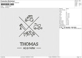 THOMAS Embroidery File 6 size