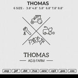 THOMAS Embroidery File 6 size