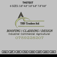 Thstext Embroidery File 6 sizes