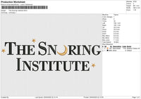THe Snoring Institute Embroidery File 6 size