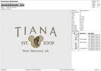 TIANA 291224 Embroidery File 6 size