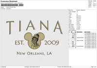 TIANA 291224 Embroidery File 6 size
