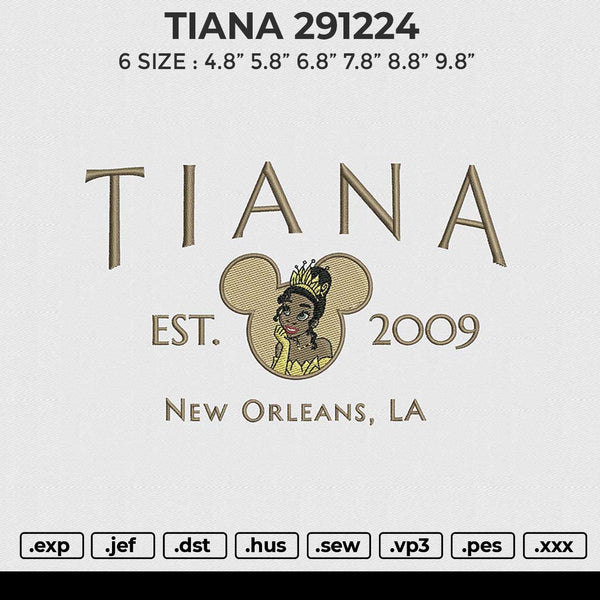 TIANA 291224 Embroidery File 6 size