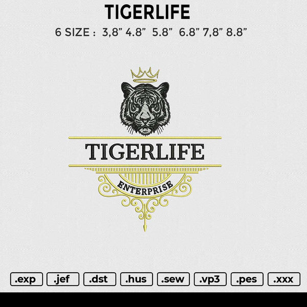 TIGERLIFE Embroidery File 6 sizes