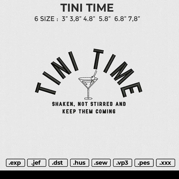 TINI TIME Embroidery File 6 size