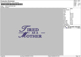 Tiredtext 01 Embroidery File 6 sizes