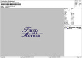 Tiredtext 01 Embroidery File 6 sizes