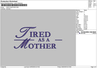 Tiredtext 01 Embroidery File 6 sizes