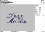 Tiredtext 01 Embroidery File 6 sizes