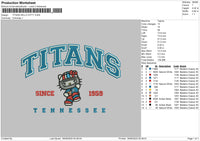 TITANS HELLO KITTY Embroidery File 6 sizes