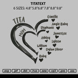 Titatext Embroidery File 6 sizes