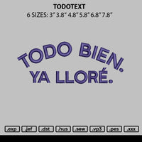 Todotext Embroidery File 6 sizes