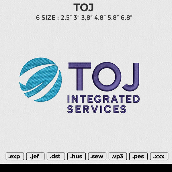 TOJ Embroidery File 6 size