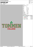 Tommentext 01 Embroidery File 6 sizes