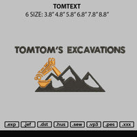 Tomtext Embroidery File 6 sizes