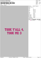 Text1105 3 Files Embroidery File 6 sizes