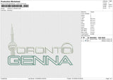 TORONTO GENNA Embroidery File 6 size