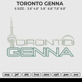 TORONTO GENNA Embroidery File 6 size