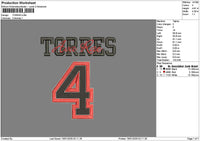 Torrestext Embroidery File 6 sizes