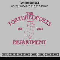 Torturedtext Embroidery File 6 sizes