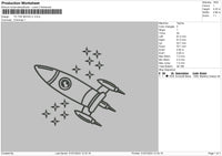 Rocket 3107 Embroidery File 6 size