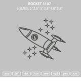 Rocket 3107 Embroidery File 6 size