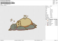 TOTORO SLEEP Embroidery File 6 size