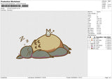 TOTORO SLEEP Embroidery File 6 size