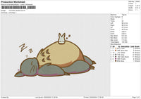 TOTORO SLEEP Embroidery File 6 size