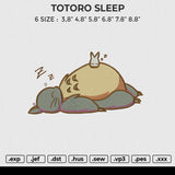 TOTORO SLEEP Embroidery File 6 size