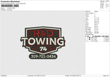 TOWING Embroidery File 6 size