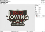 TOWING Embroidery File 6 size