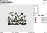 TRICK OR TREAT Embroidery File 6 size