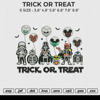 TRICK OR TREAT Embroidery File 6 size