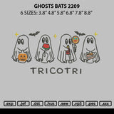 Ghosts Bats 2209 Embroidery File 6 sizes
