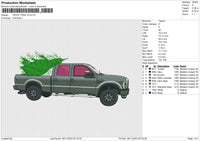 TRUCK TREE v2 Embroidery File 6 sizes