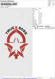 TRUE BOSS Embroidery File 6 size