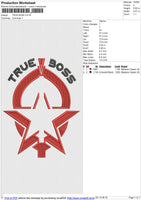 TRUE BOSS Embroidery File 6 size