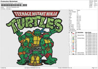 TURTLES TEENAGE Embroidery File 6 size