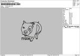 Tyson Dog Outline Embroidery File 6 sizes