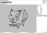 Tyson Dog Outline Embroidery File 6 sizes