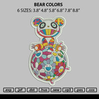 Bear Colors Embroidery File 6 sizes