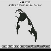 Map 0705 Embroidery File 6 sizes