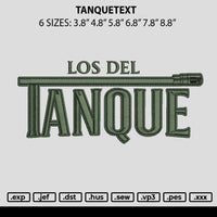 Tanquetext Embroidery File 6 sizes