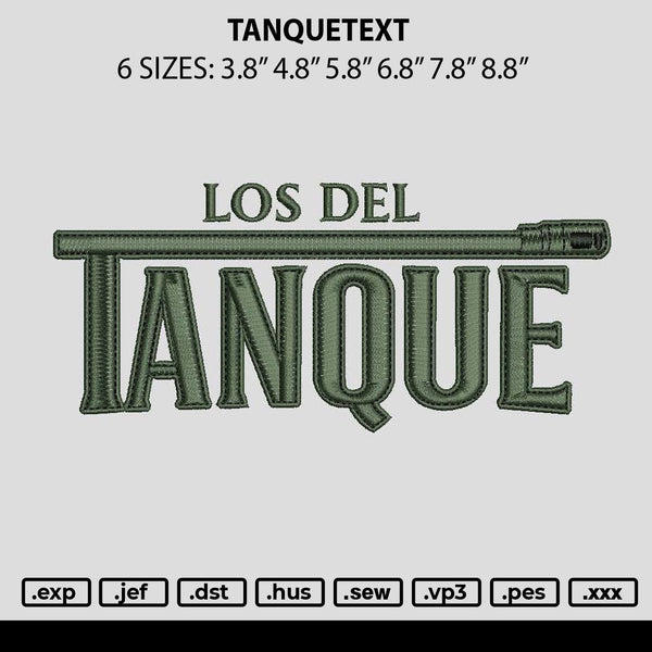 Tanquetext Embroidery File 6 sizes