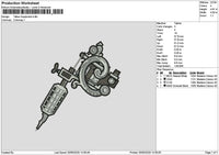 Tattoo Equip Embroidery File 6 sizes